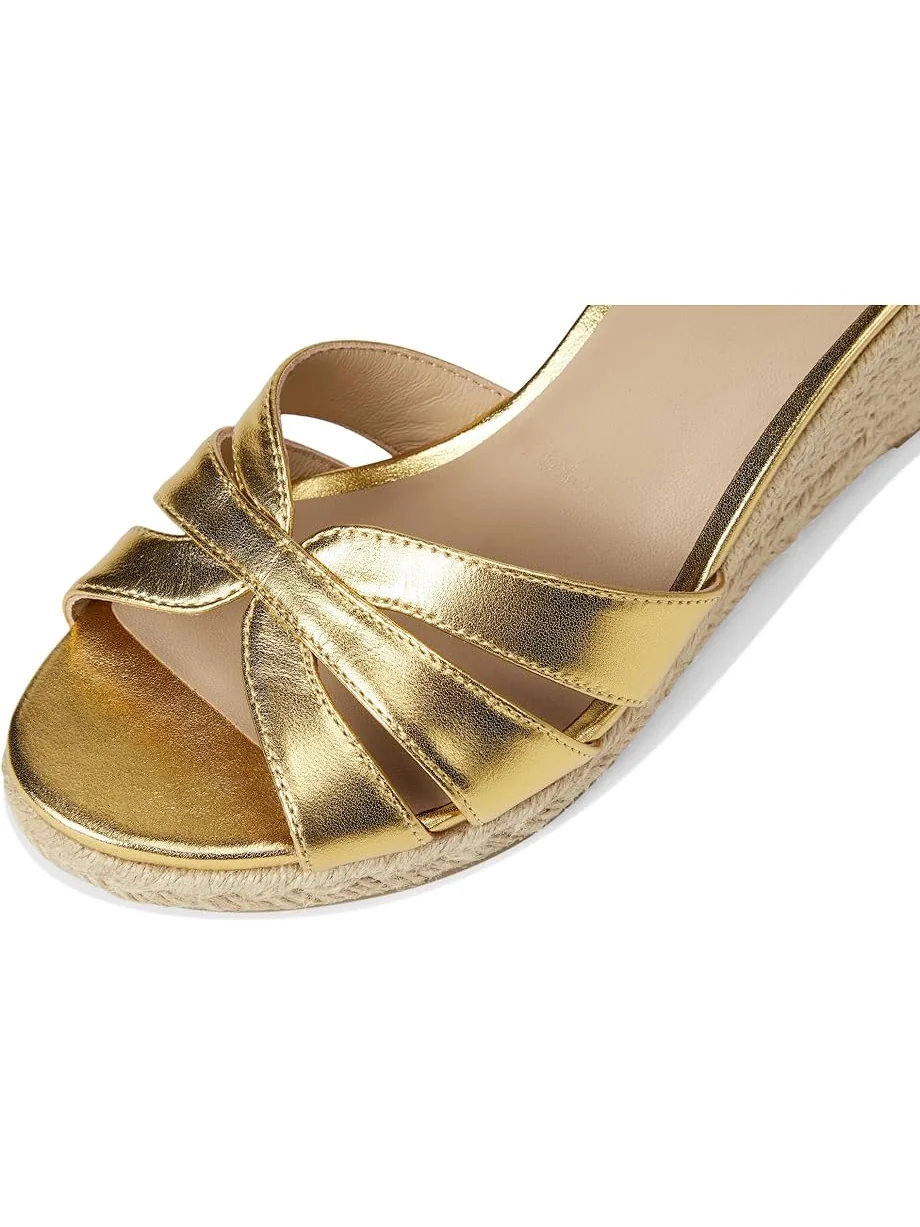 Женские босоножки на каблуке Lauren Ralph Lauren Nellie Metallic Nappa Leather Espadrille — 6
