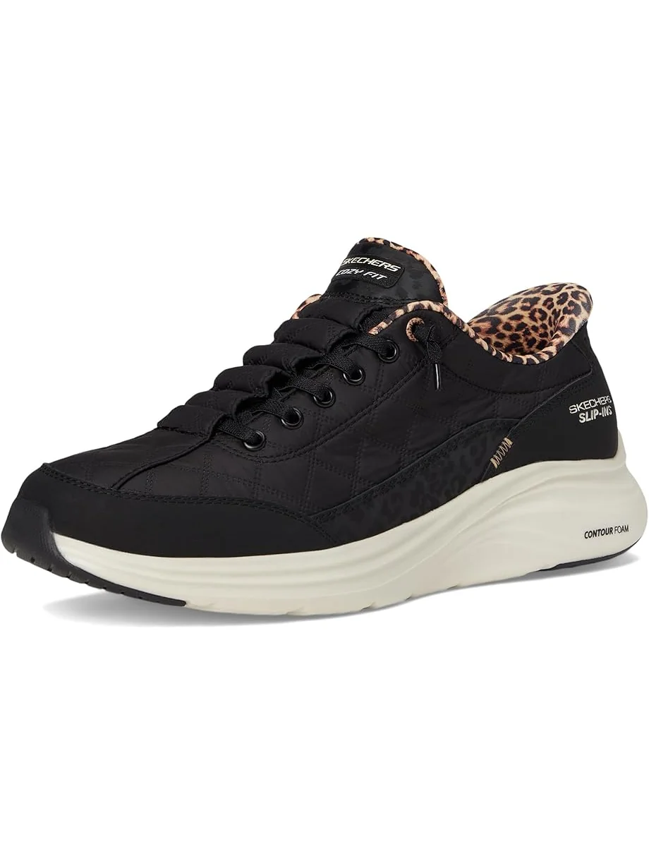 Женские кроссовки SKECHERS Contour Foam Cozy Fit Hands Free Slip-Ins Leopard Dream — 7