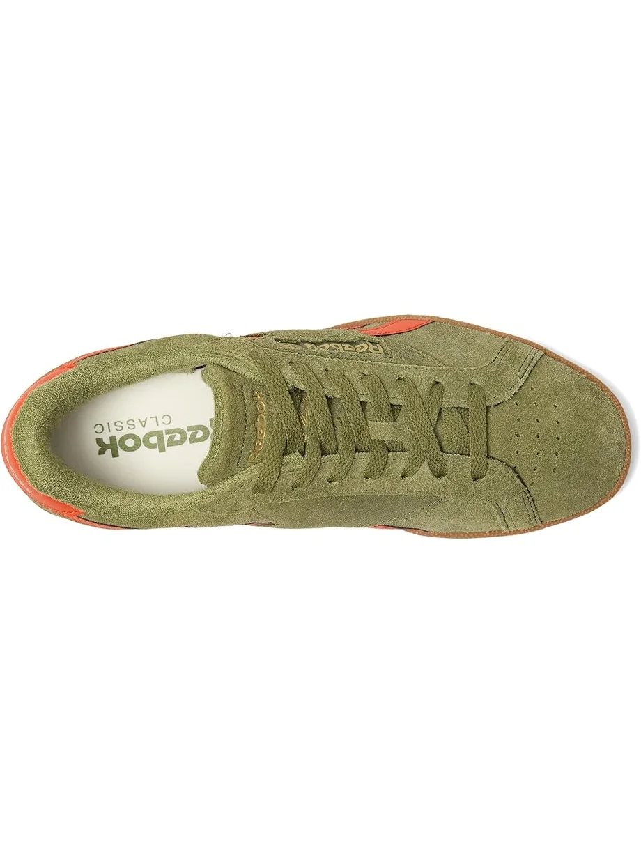 Унисекс кроссовки Reebok Lifestyle Club C Grounds UK, Deepolive/Pumporange/Gum — 2
