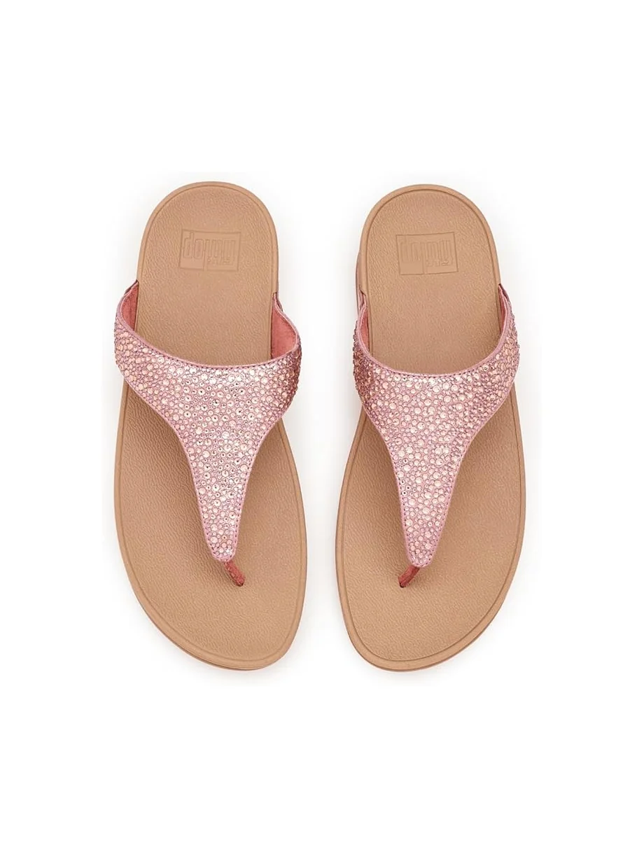 Женские босоножки FitFlop Lulu Crystal-Mix Metallic Toe-Post на каблуке — 2