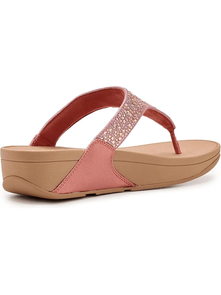 Женские босоножки FitFlop Lulu Crystal-Mix Metallic Toe-Post на каблуке — 3