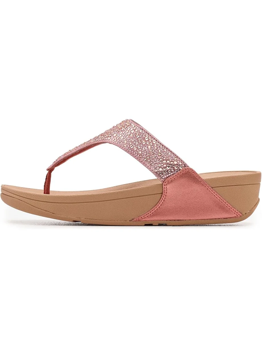 Женские босоножки FitFlop Lulu Crystal-Mix Metallic Toe-Post на каблуке — 4
