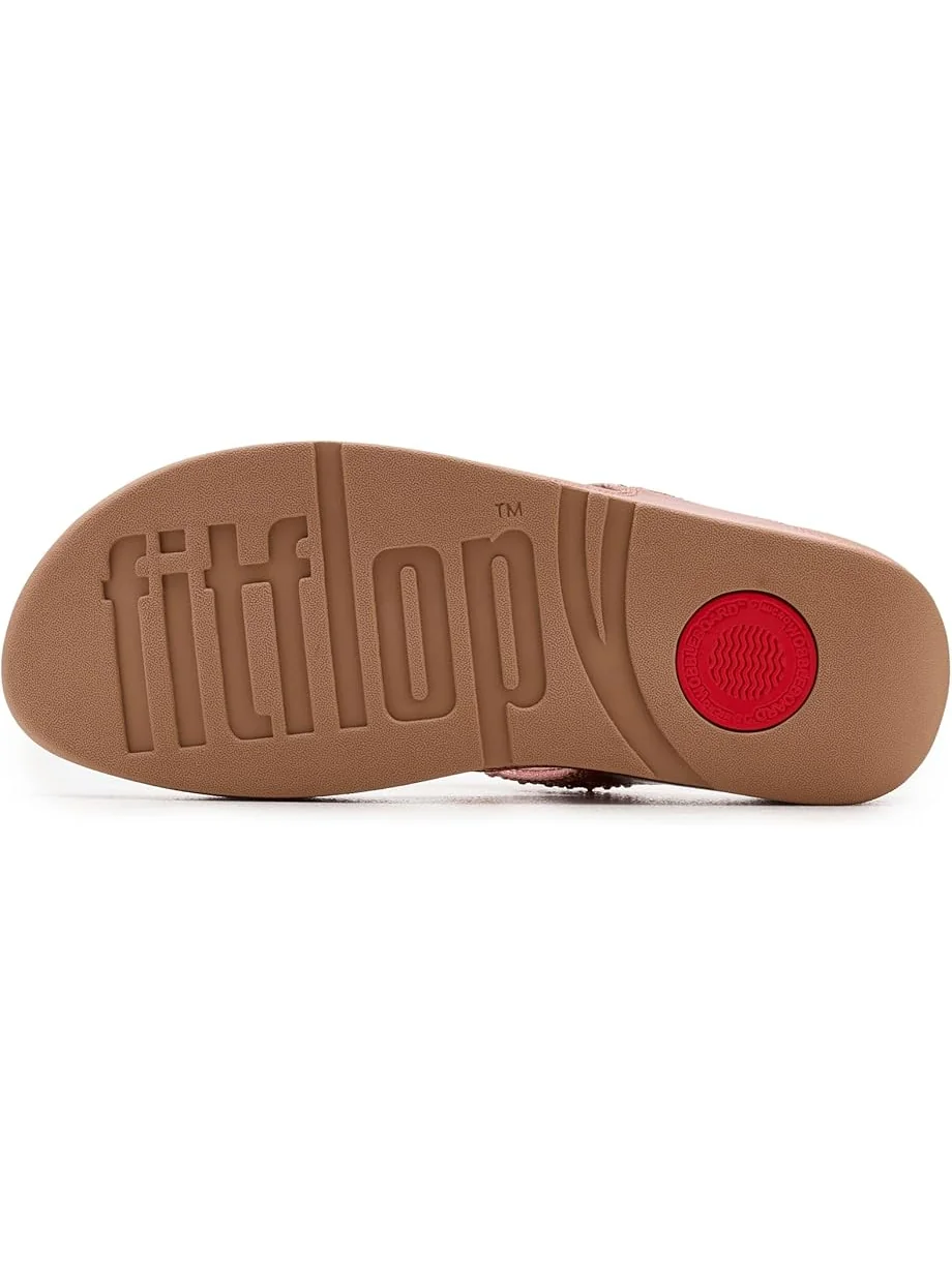 Женские босоножки FitFlop Lulu Crystal-Mix Metallic Toe-Post на каблуке — 5