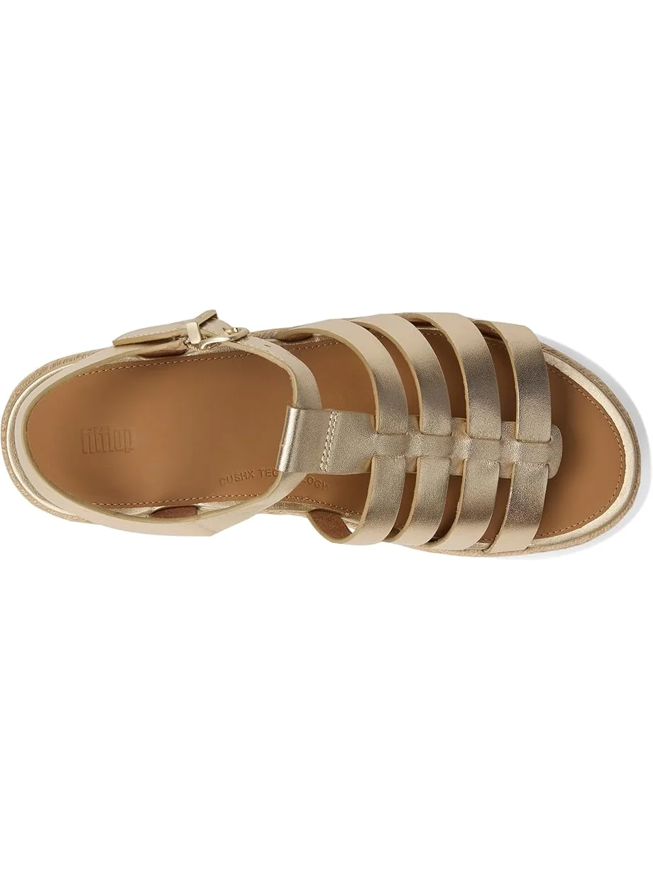 Женские сандалии-эспадрильи FitFlop Platfforms Espadrille Leather Fisherman Wedge — 2
