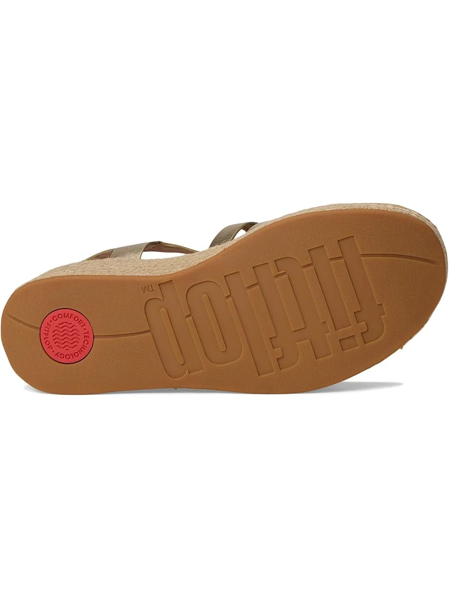 Женские сандалии-эспадрильи FitFlop Platfforms Espadrille Leather Fisherman Wedge — 3