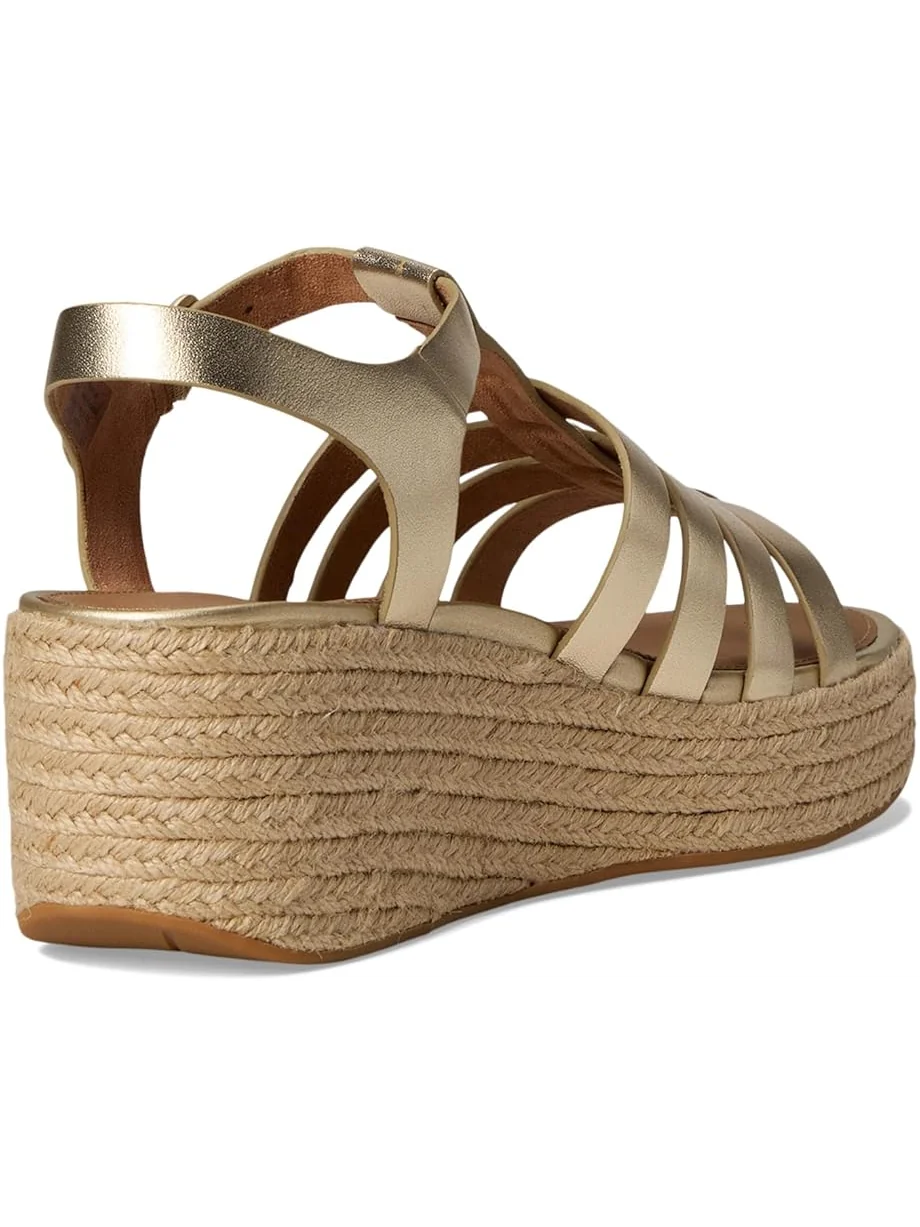 Женские сандалии-эспадрильи FitFlop Platfforms Espadrille Leather Fisherman Wedge — 5