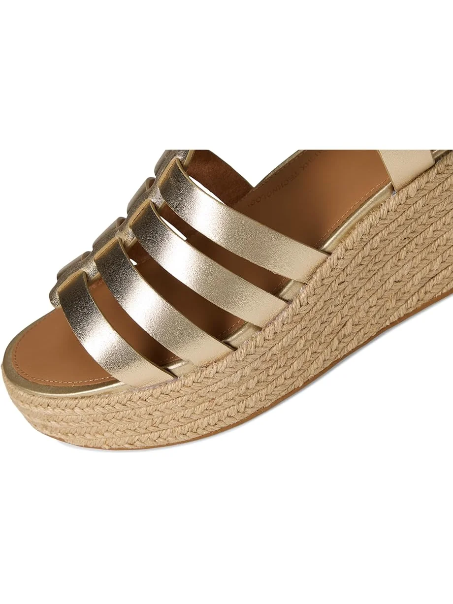 Женские сандалии-эспадрильи FitFlop Platfforms Espadrille Leather Fisherman Wedge — 6