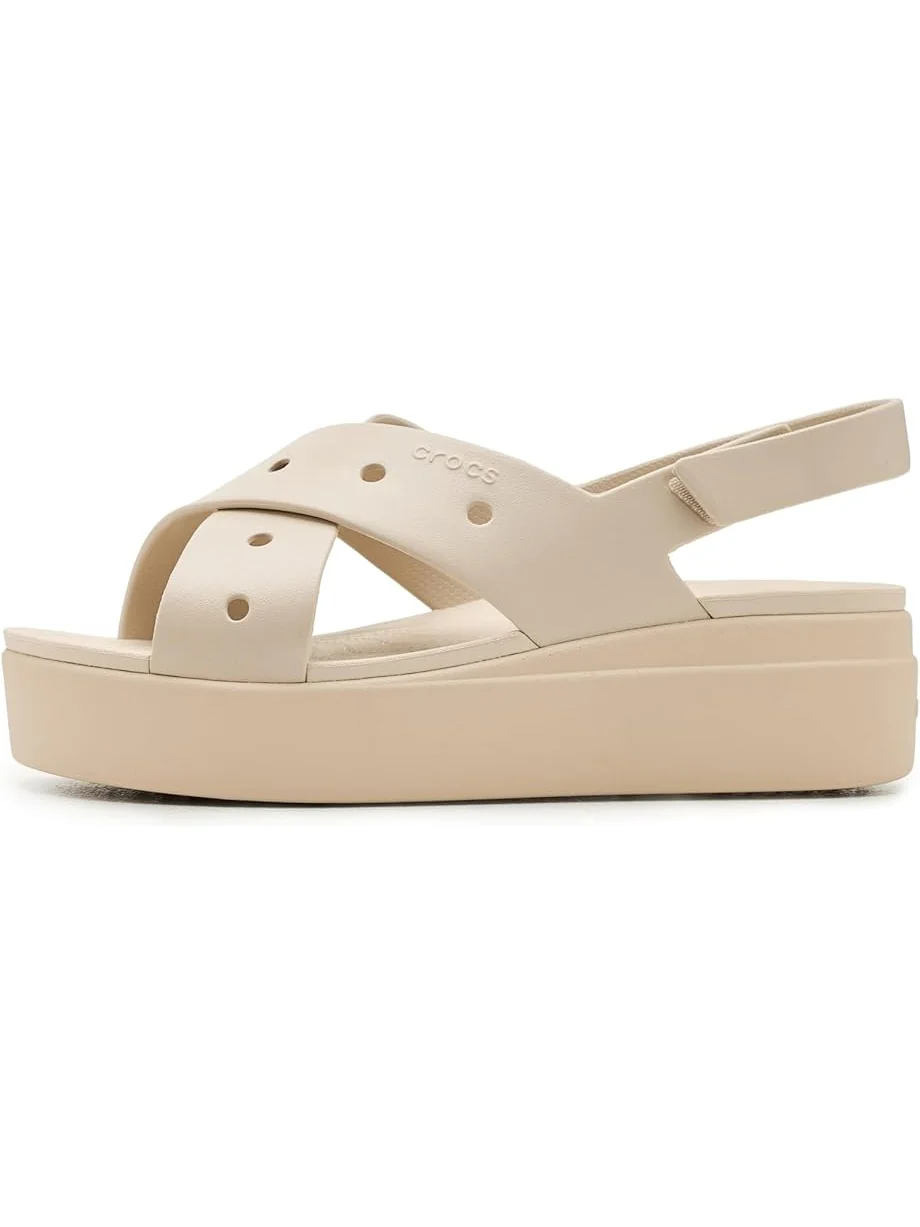 Женские сандалии Crocs Brooklyn 4U Low Wedges, Frappe/Cross-Strap — 4
