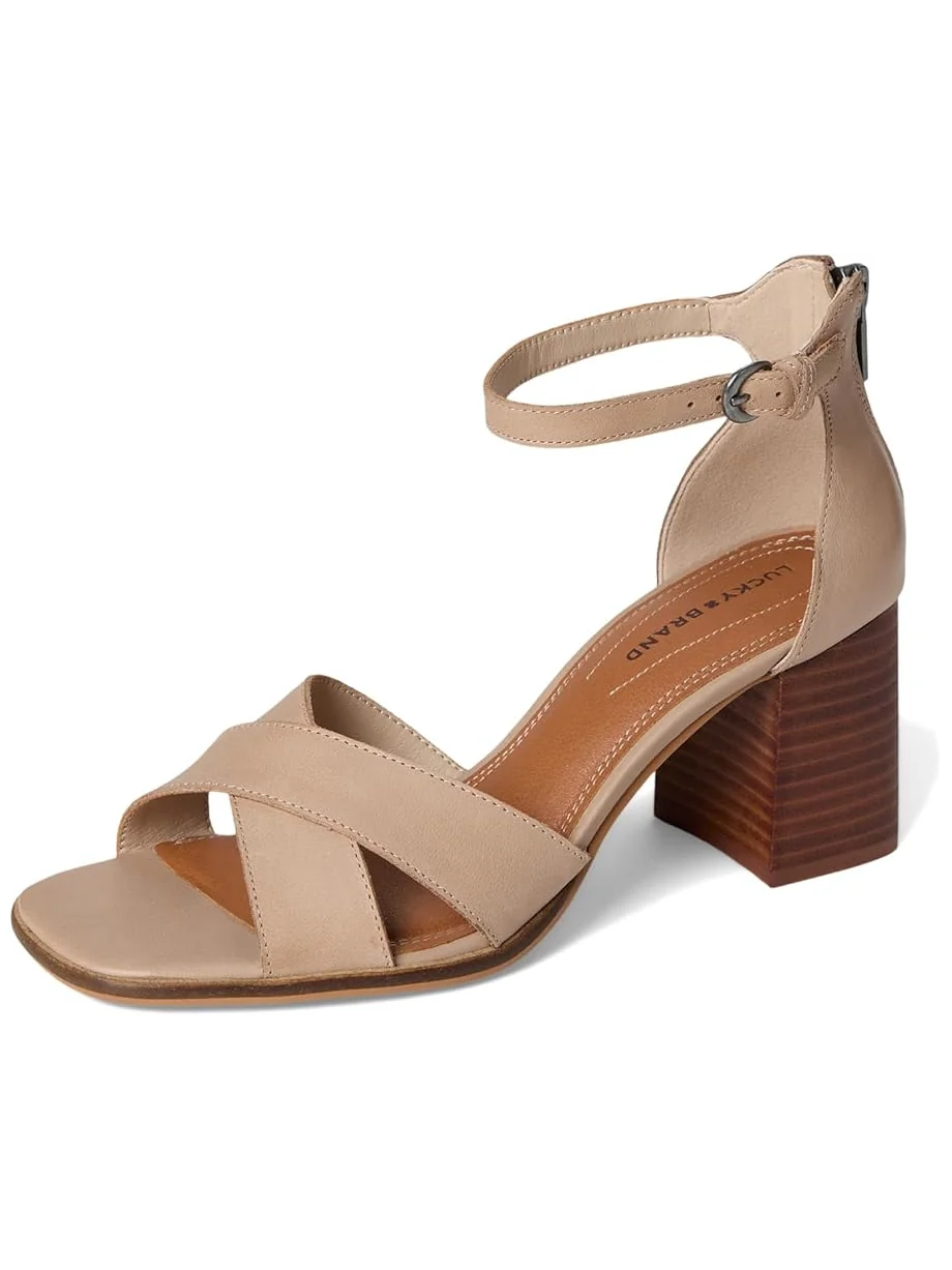 Женские босоножки на высоком каблуке Lucky Brand Herrika Cross Band — 7
