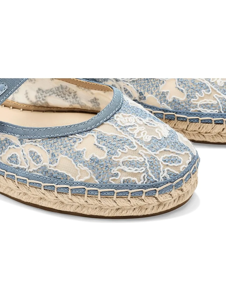 Женские босоножки на каблуке Lucky Brand Orlyna Floral Lace — 6