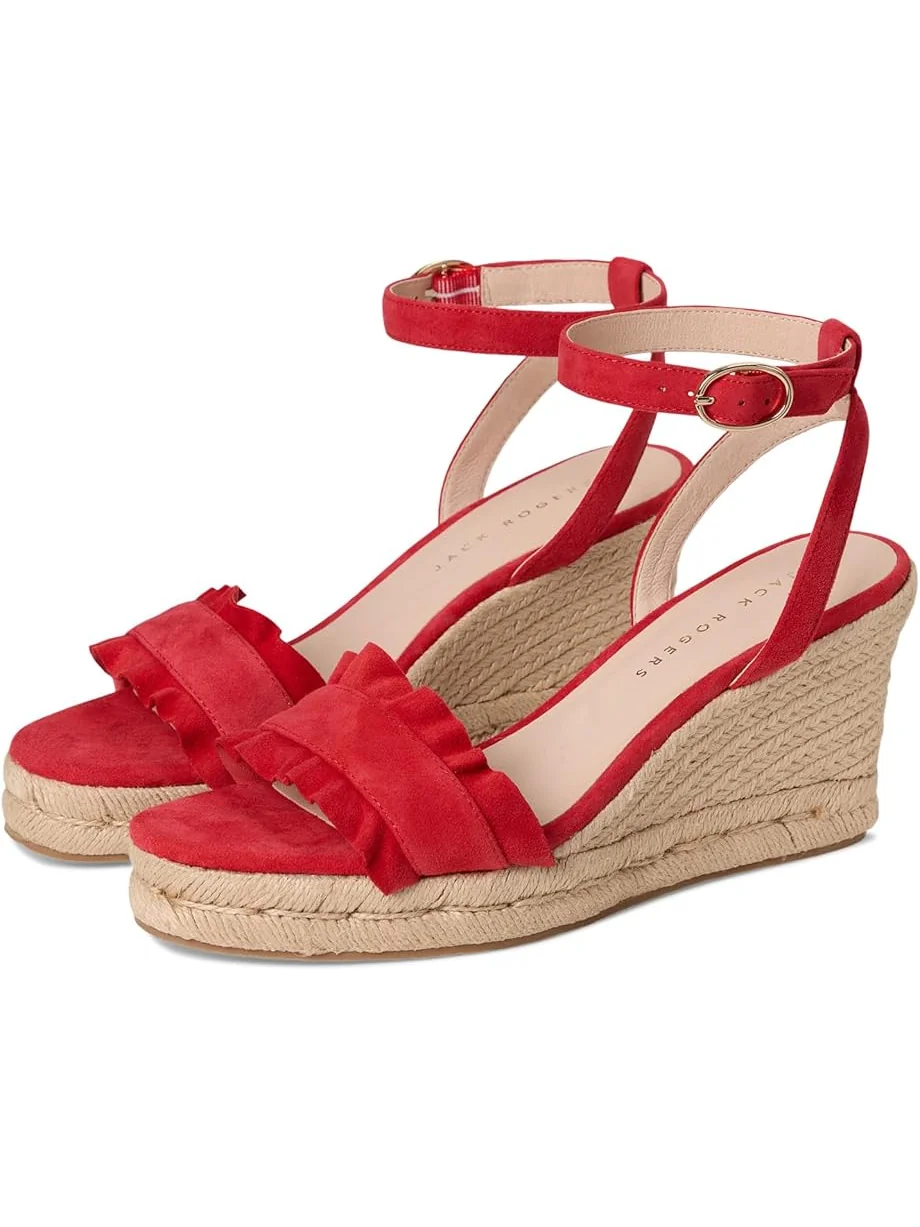 Женские босоножки Jack Rogers Rozette Ruffle Wedge - Suede — 1