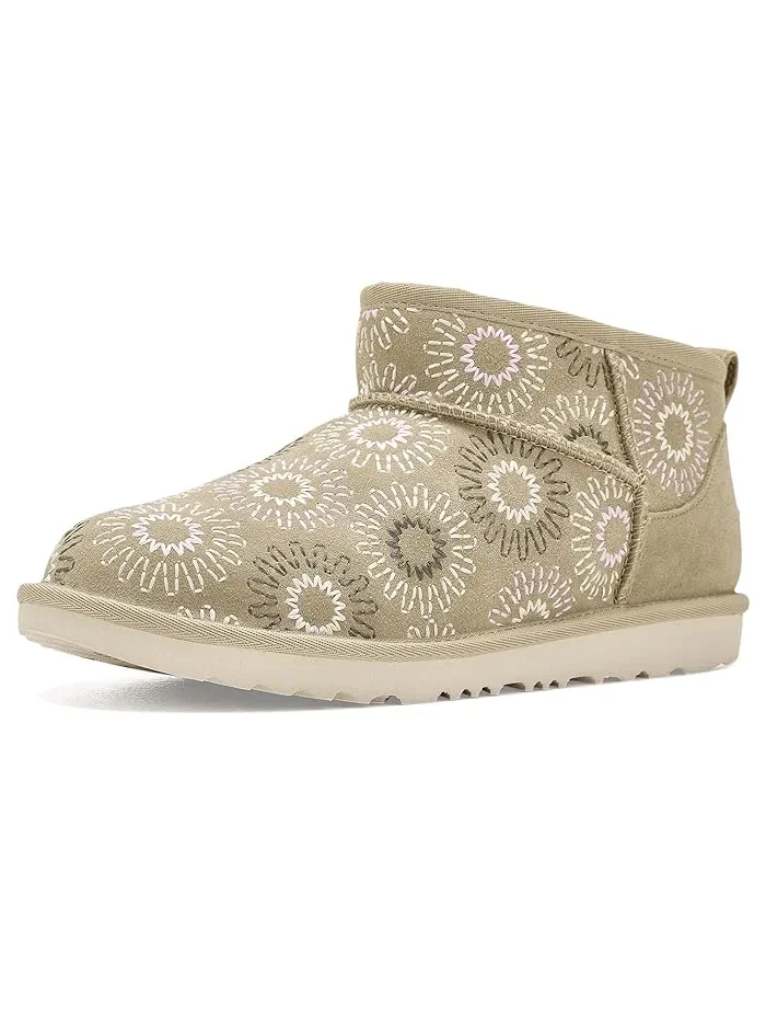 Ботинки с вышивкой Classic Ultra Mini Sun Stitched UGG Kids — желтый
