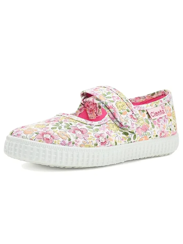 Кеды с цветочным принтом 56087 Cienta Kids Shoes — розовый
