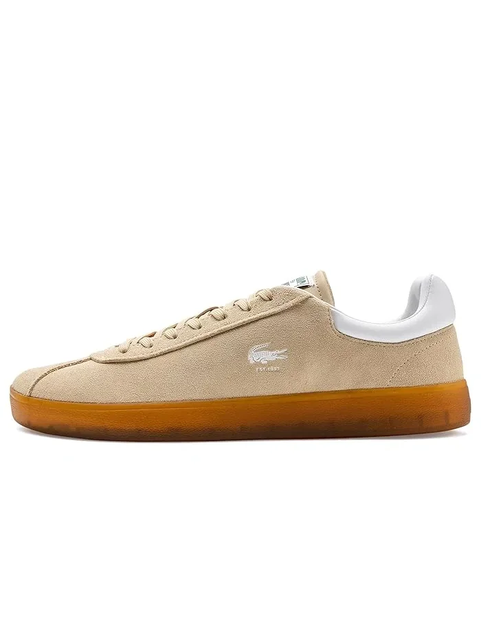 Кроссовки замшевые Baseshot Lacoste, Natural/Gum — 5