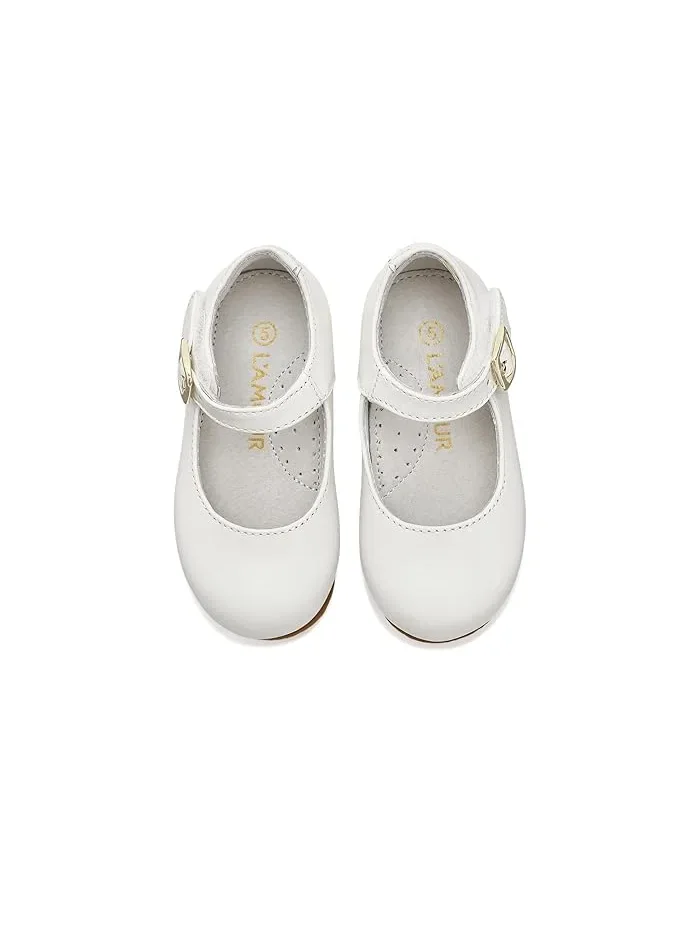 Туфли балетки с перламутровым блеском Rebecca L'Amour Shoes Kids — 3