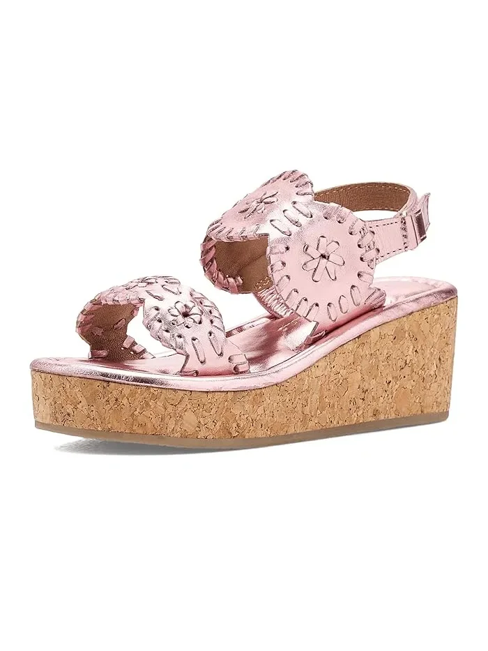 Босоножки на каблуке Lauren High Wedge Jack Rogers Kids — розовый