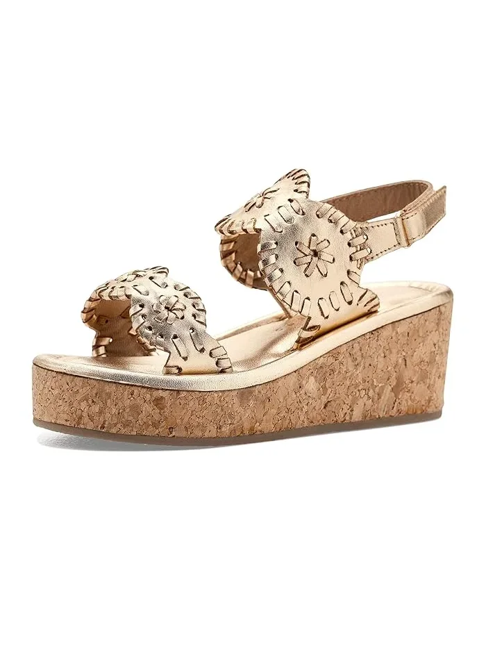 Босоножки на каблуке Lauren High Wedge Jack Rogers Kids — серебристый