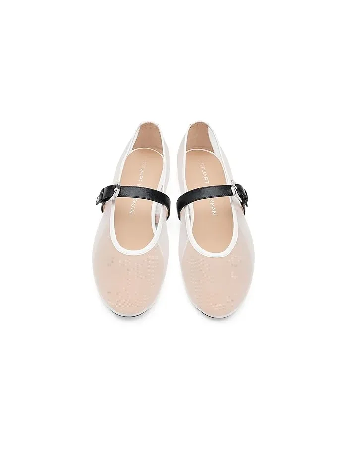 Туфли балетки Maryjane Sai Bareitall Stuart Weitzman — изображение 3 из 5, белый//черный