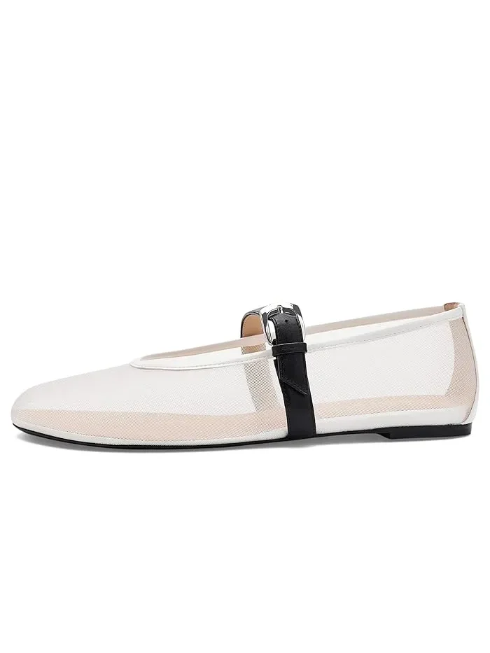 Туфли балетки Maryjane Sai Bareitall Stuart Weitzman — изображение 5 из 5, белый//черный