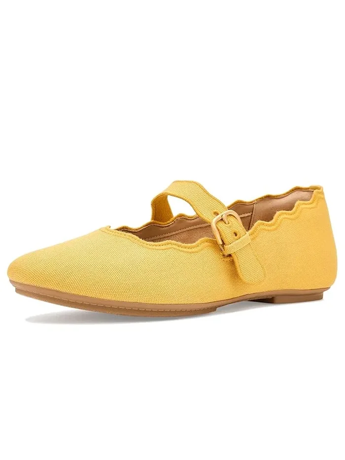 Туфли балетки с волнообразным кантом Delicato Wave-Edge Canvas Mary Janes FitFlop — 1