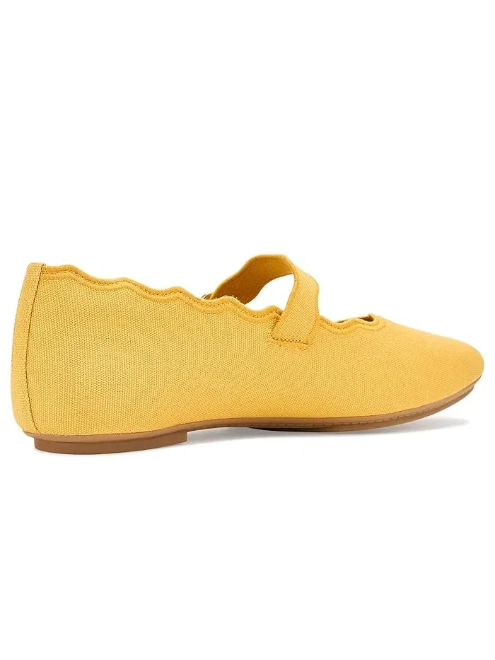 Туфли балетки с волнообразным кантом Delicato Wave-Edge Canvas Mary Janes FitFlop — 4