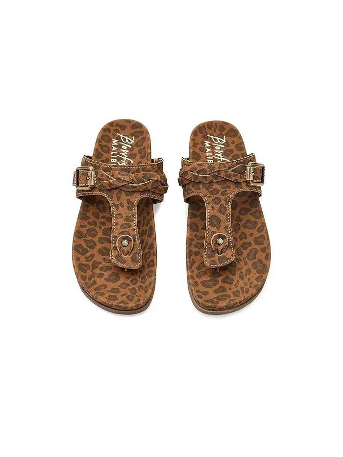 Сандалии-вьетнамки с пряжкой Lakeshore Blowfish Malibu, Leopard — 3