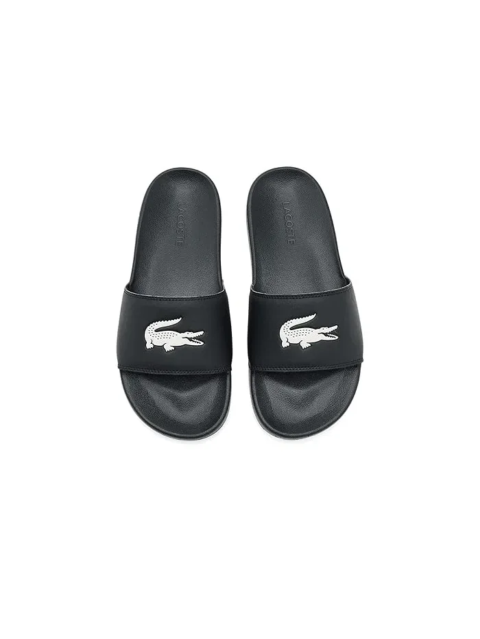 Сандалии шлепанцы с контрастным крокодилом Serve Slides 0.0 Lacoste — изображение 3 из 5, черный/белый