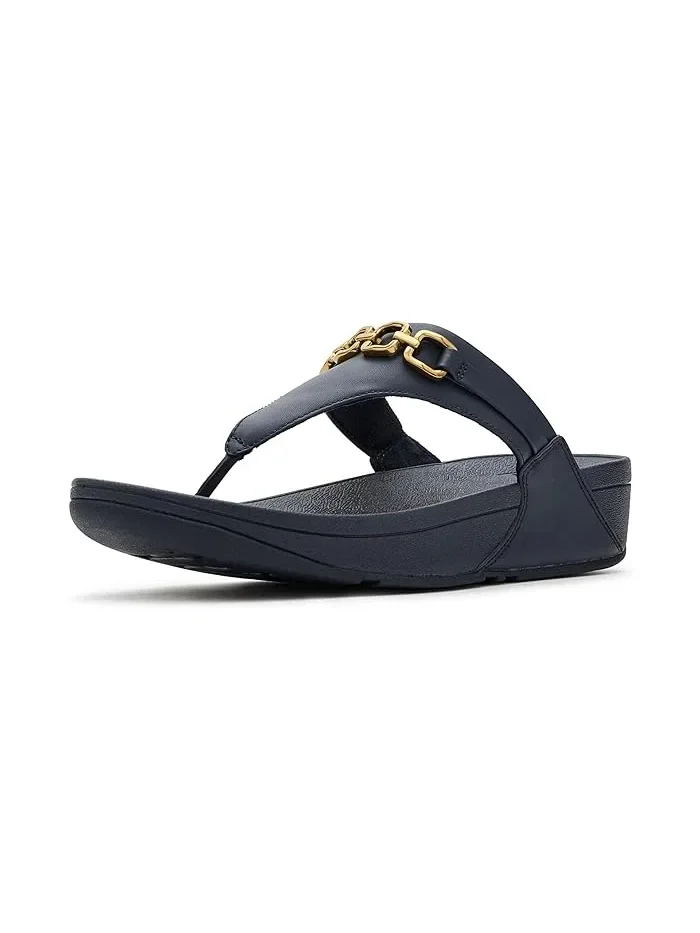 Шлепанцы Lulu Square-Chain Leather Toe-Post FitFlop — 1