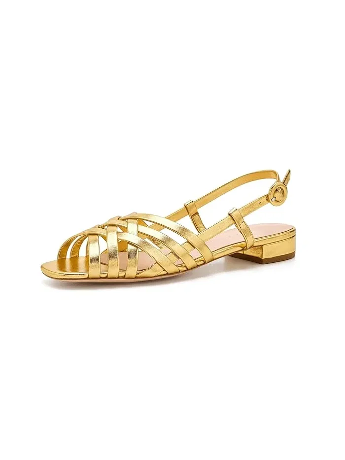 Сандалии с оберткой золотые Loeffler Randall, Vintage Zebra — 2