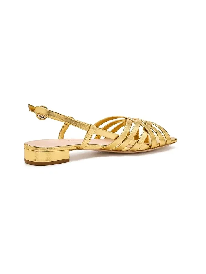 Сандалии с оберткой золотые Loeffler Randall, Vintage Zebra — 4