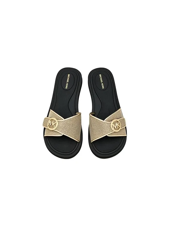 Сандалии с логотипом MK Pool MICHAEL Michael Kors — изображение 3 из 5, бледный золотистый