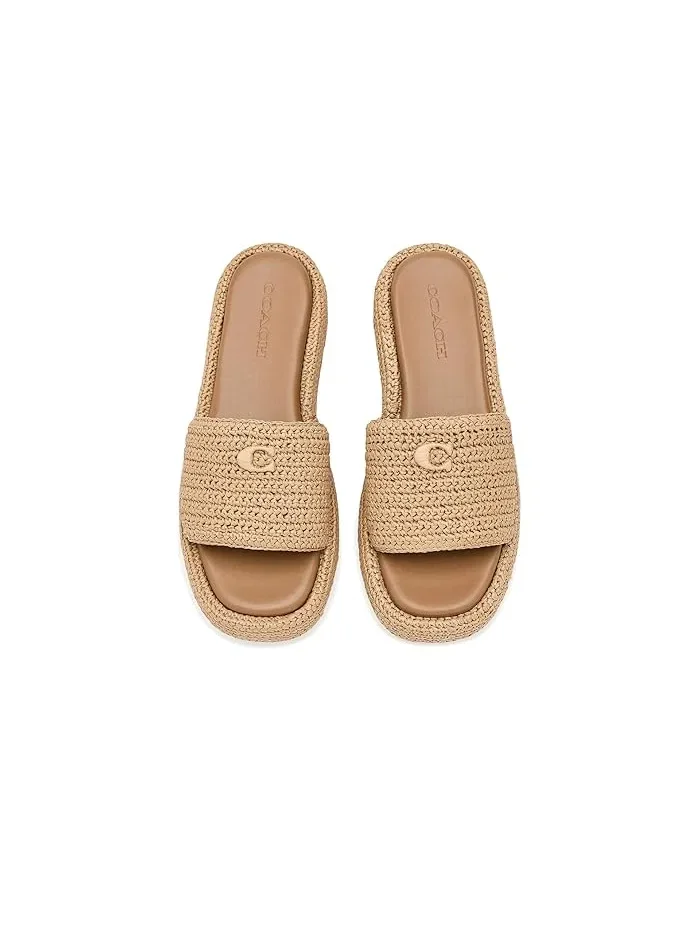 Сандалии платформа Sculpted C Raffia Flatform COACH — 3