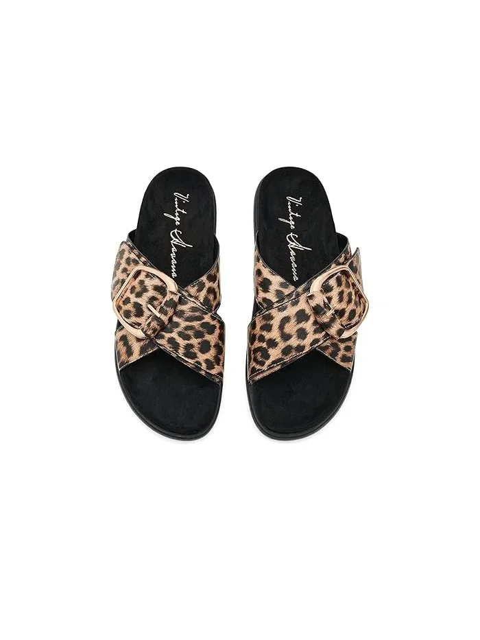 Сандалии с пряжкой Elektra Vintage Havana, Leopard — 3