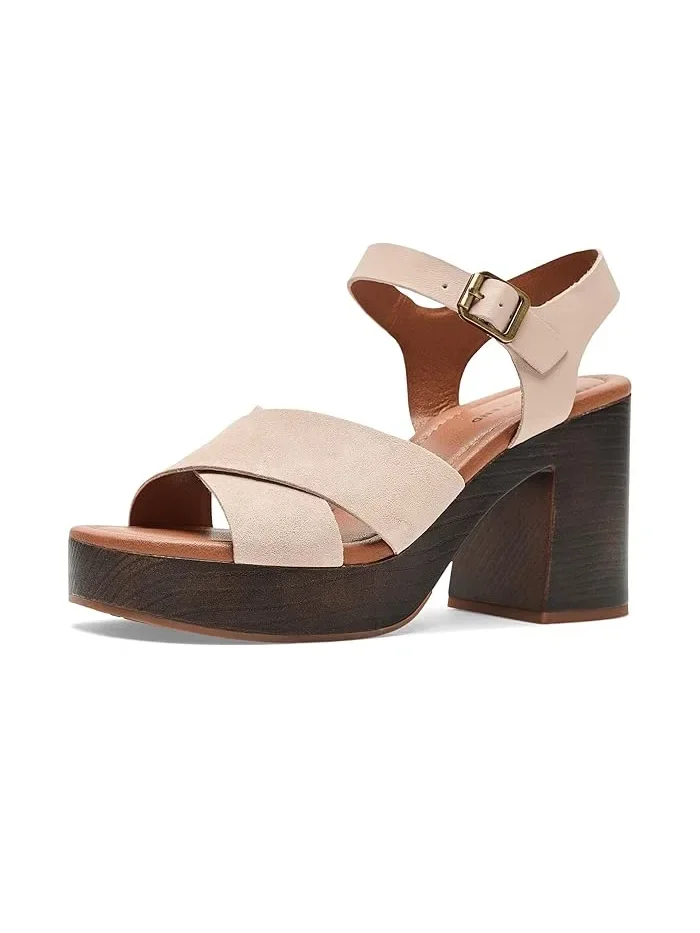 Сандалии на каблуке с перекрестными ремешками Carsen Cross Strap Lucky Brand, Cannellini — 1