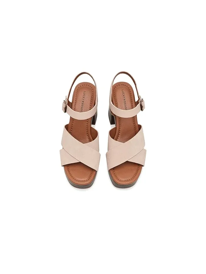 Сандалии на каблуке с перекрестными ремешками Carsen Cross Strap Lucky Brand, Cannellini — 3