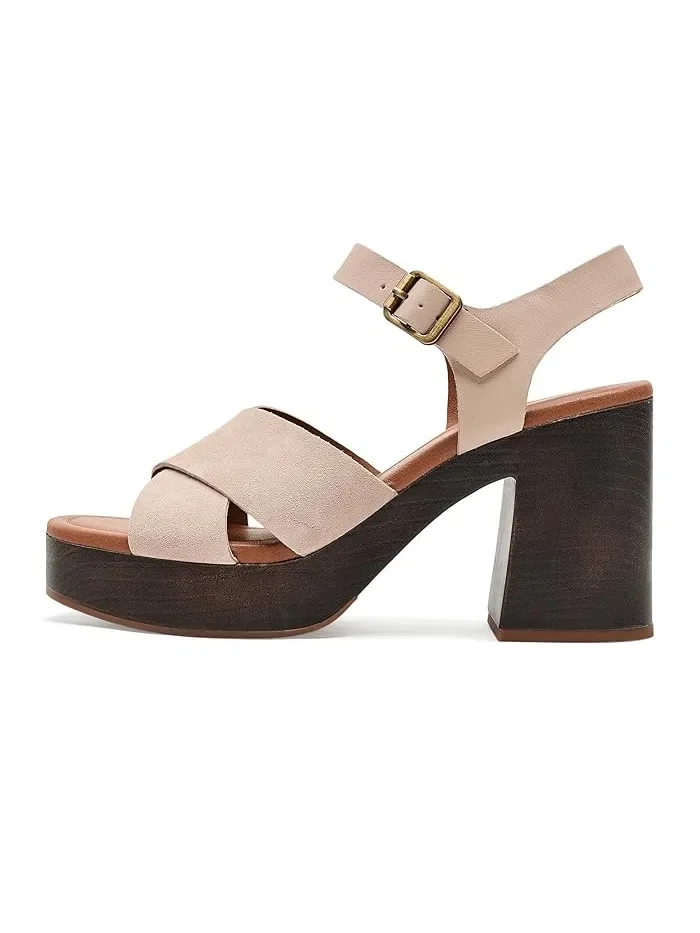 Сандалии на каблуке с перекрестными ремешками Carsen Cross Strap Lucky Brand, Cannellini — 5