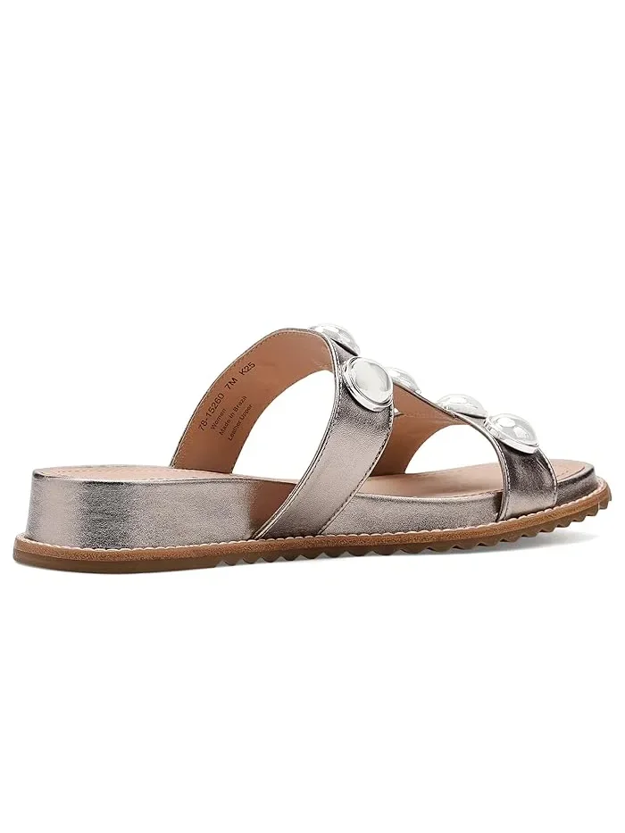 Сандалии с декором Chandler Johnston & Murphy, Pewter Metallic Sheepskin — 4