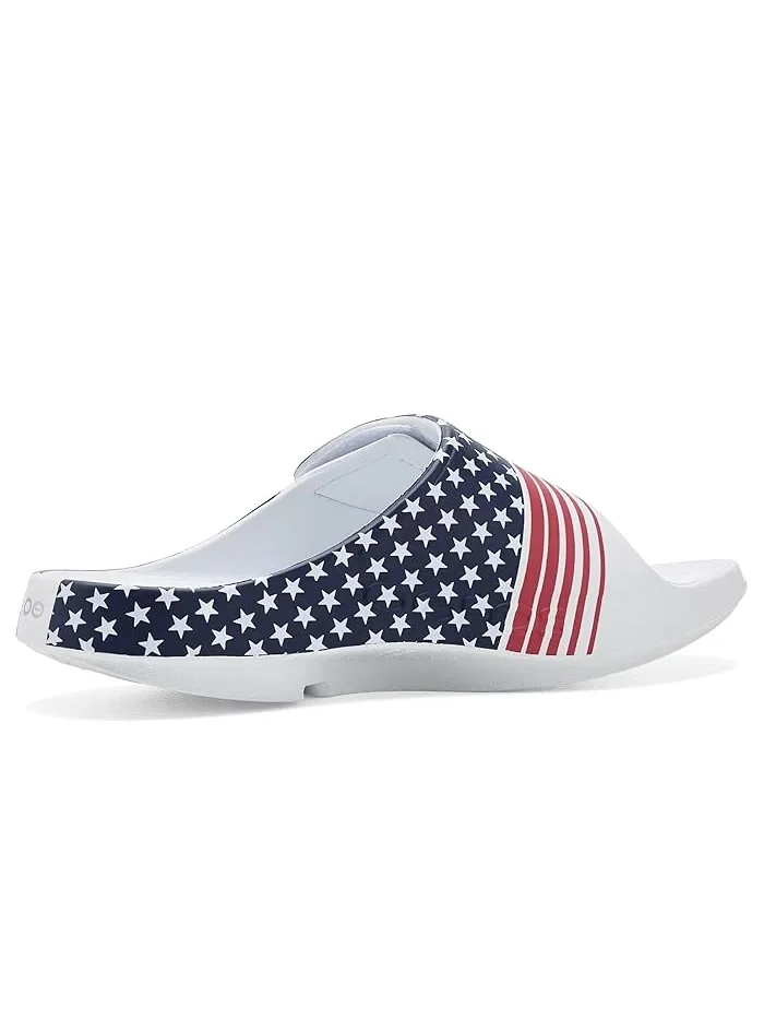 Сандалии спортивные Ooaah Sport Slide Limited OOFOS, Stars and Stripes — 4