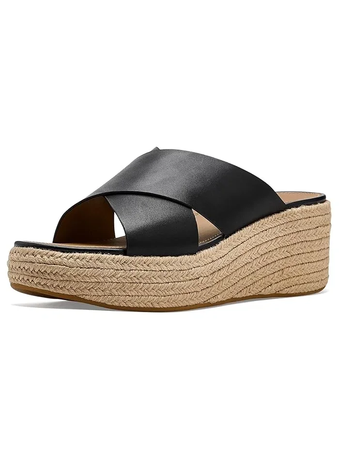 Сандалии-Шлепанцы Leather Wedge Cross Slides FitFlop — 1