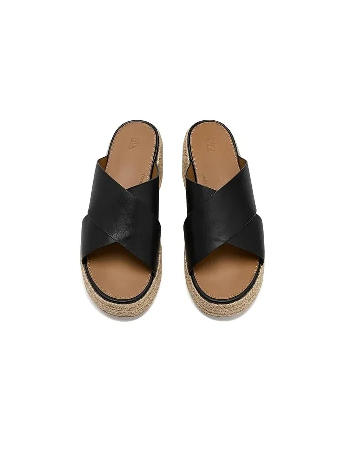 Сандалии-Шлепанцы Leather Wedge Cross Slides FitFlop — 3