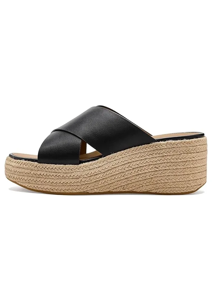 Сандалии-Шлепанцы Leather Wedge Cross Slides FitFlop — 5