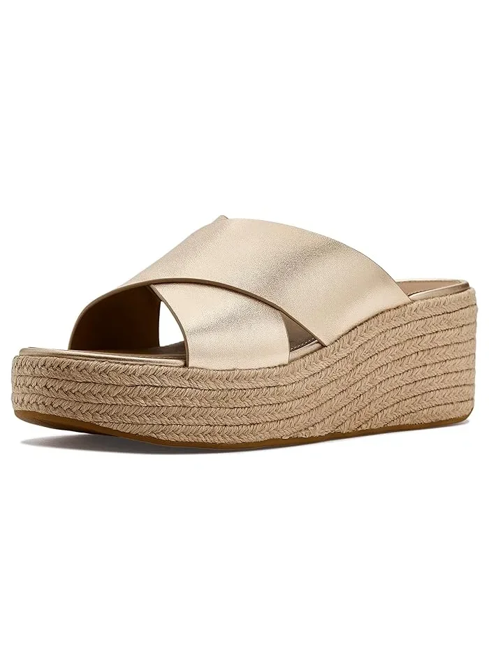 Сандалии кожаные на танкетке Platfforms Espadrille FitFlop — 1