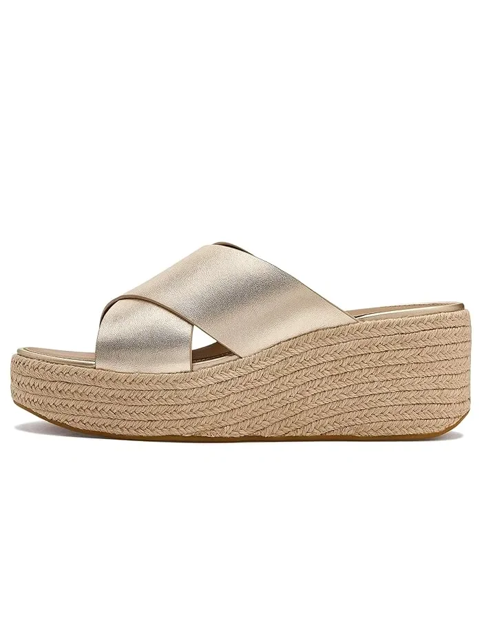 Сандалии кожаные на танкетке Platfforms Espadrille FitFlop — 5