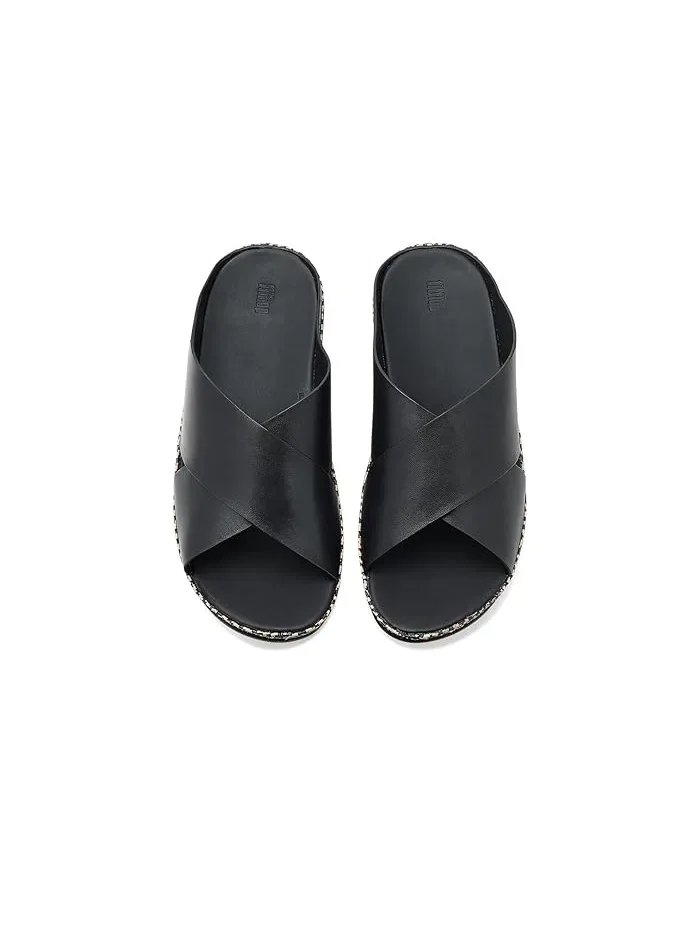 Сандалии Lulu Lux Graphic-weave Leather Cross Slides FitFlop — 3