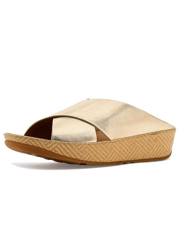 Сандалии Lulu Lux Graphic-weave Leather Cross Slides FitFlop — 2