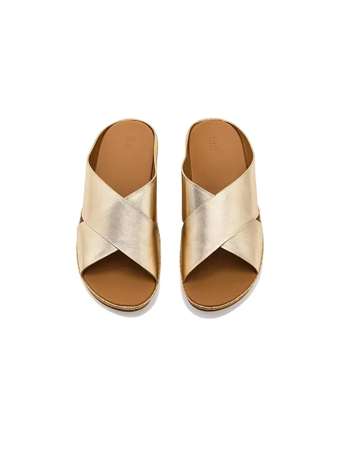 Сандалии Lulu Lux Graphic-weave Leather Cross Slides FitFlop — 3