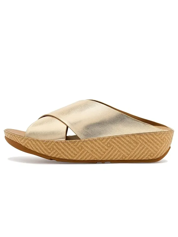 Сандалии Lulu Lux Graphic-weave Leather Cross Slides FitFlop — 5