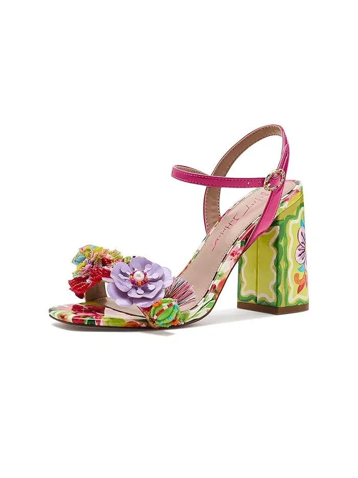Босоножки на каблуке с цветочным декором Masen Blue by Betsey Johnson — 2