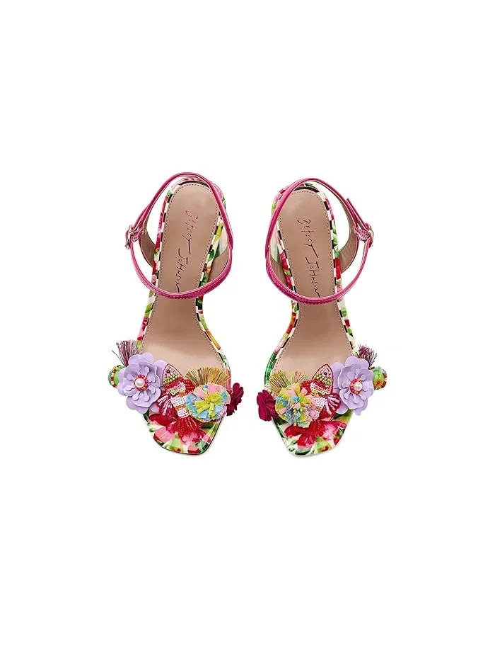 Босоножки на каблуке с цветочным декором Masen Blue by Betsey Johnson — 3