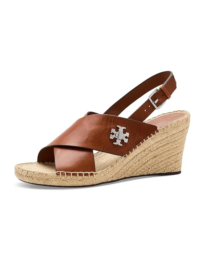 Босоножки на танкетке 85mm Turnlock Wedge Espadrille Tory Burch, Classic Cuoio — 2